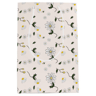 Sac Cadeau Moyen Joli motif de marguerite