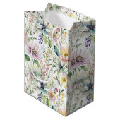 Sac Cadeau Moyen Joli motif floral pastel (Devant Angle)