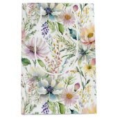 Sac Cadeau Moyen Joli motif floral pastel (Devant)
