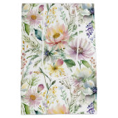 Sac Cadeau Moyen Joli motif floral pastel (Dos)