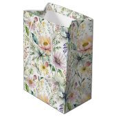 Sac Cadeau Moyen Joli motif floral pastel (Dos Angle)