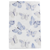 Sac Cadeau Moyen Joli Papillons blancs violets Anniversaire (Devant)