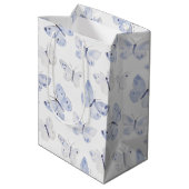 Sac Cadeau Moyen Joli Papillons blancs violets Anniversaire (Dos Angle)