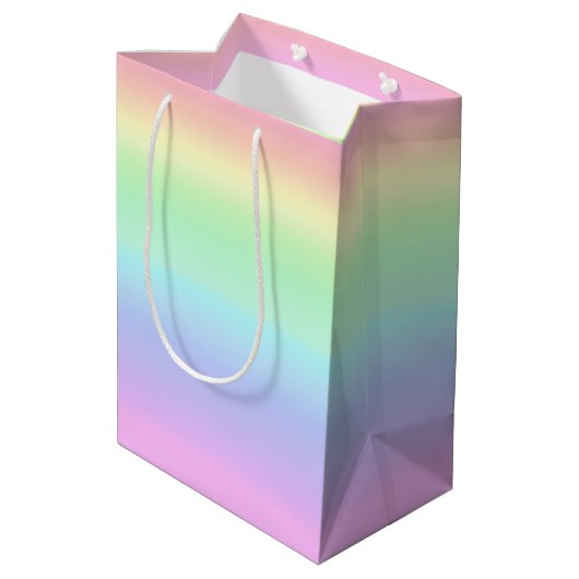 Sac Cadeau Moyen Joli Pastel Arc-en-ciel Dégradé esthétique (Dos Angle)