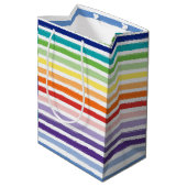 Sac Cadeau Moyen Joli Rainbow Stripe Motif Anniversaire (Dos Angle)