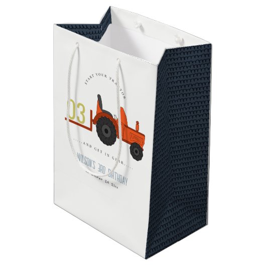 Sac Cadeau Moyen Joli Red Rust Farm Tractor Enfants N'importe quel (Dos Angle)