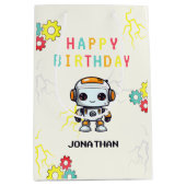 Sac Cadeau Moyen Joli Robot Boy Anniversaire Cadeau (Devant)
