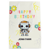 Sac Cadeau Moyen Joli Robot Boy Anniversaire Cadeau (Dos)