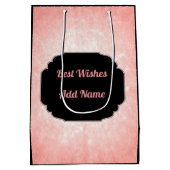 Sac Cadeau Moyen Joli rose Ajouter un nom 80e anniversaire (Dos)