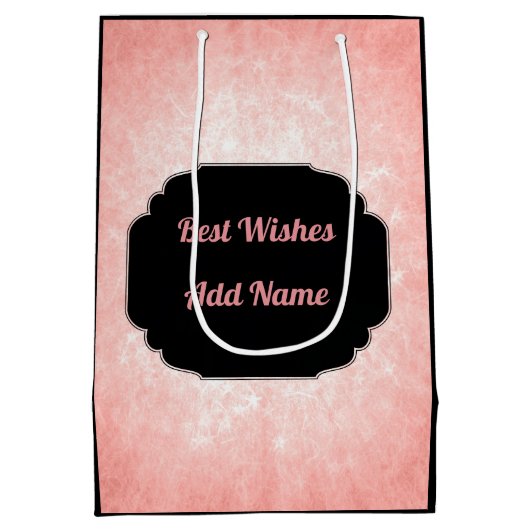 Sac Cadeau Moyen Joli rose Ajouter un nom 80e anniversaire (Dos)