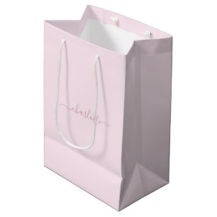 Sac Cadeau Moyen Joli rose et blanc doux