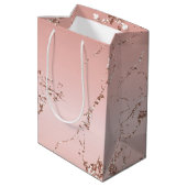 Sac Cadeau Moyen Joli Rose Gold Parties scintillant Streaks (Dos Angle)