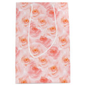 Sac Cadeau Moyen Joli Roses d'aquarelle rose (Devant)