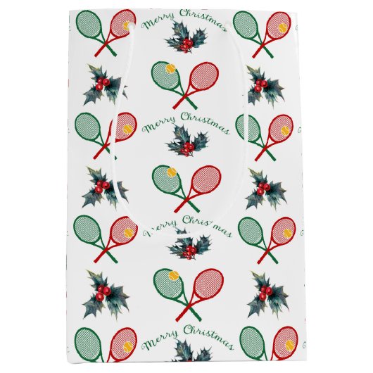 Sac Cadeau Moyen Joli 🎄 tennis 🎾 Noël  (Devant)