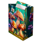 Sac Cadeau Moyen Joli vert mignon bébé muchrooms (Dos Angle)