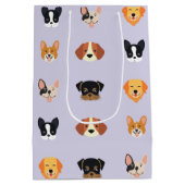 Sac Cadeau Moyen Jolie fête d'anniversaire de chien pourpre (Dos)