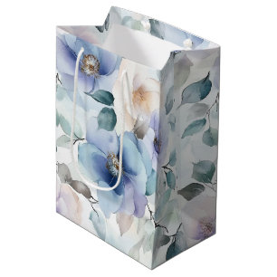 Sac Cadeau Moyen Jolie Fête de Mariage Fleurs Lavande Romantiques