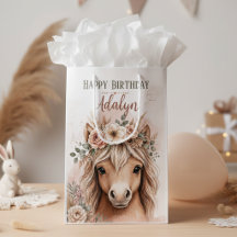 Jolie Fille Boho Cheval Anniversaire