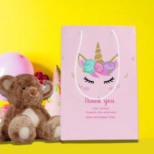 Sac Cadeau Moyen Jolie fille d'anniversaire de licorne merci