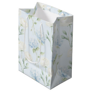 Sac Cadeau Moyen Jolie Fleurs De Hydrangea Bleu Mariage