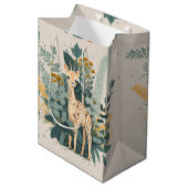 Sac Cadeau Moyen Jolie girafe fleurie (Devant Angle)