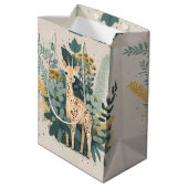 Sac Cadeau Moyen Jolie girafe fleurie (Dos Angle)