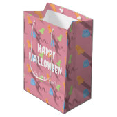 Sac Cadeau Moyen Jolie Halloween avec fantômes, coutume (Devant Angle)