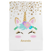 Sac Cadeau Moyen Jolie licorne florale (Dos)