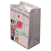 Sac Cadeau Moyen Jolie Parties scintillant rose & Nutcracker Turquo (Dos Angle)