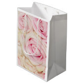 Sac Cadeau Moyen Jolie rose Roses Blanches Aimer (Dos Angle)