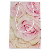 Sac Cadeau Moyen Jolie rose Roses Blanches Aimer (Dos)
