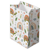 Sac Cadeau Moyen Jolie tortue aquarelle et Motif arc-en-ciel (Devant Angle)