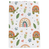 Sac Cadeau Moyen Jolie tortue aquarelle et Motif arc-en-ciel (Devant)