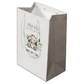 Sac Cadeau Moyen Jolie Vache Foliage Pastel Baby shower Neutre (Dos Angle)