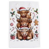 Sac Cadeau Moyen Jolie vache Highland Noël Noël Noël Noël Cosy hive (Devant)