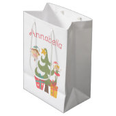 Sac Cadeau Moyen Jolies fées de Noël Nom personnalisé (Devant Angle)