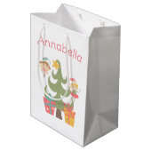 Sac Cadeau Moyen Jolies fées de Noël Nom personnalisé (Dos Angle)