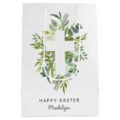 Sac Cadeau Moyen Jolies fleurs d'aquarelle et le nom de Pâques (Dos)