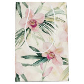 Sac Cadeau Moyen Jolies fleurs d'orchidées tropicales roses Shower  (Devant)