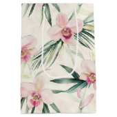 Sac Cadeau Moyen Jolies fleurs d'orchidées tropicales roses Shower  (Dos)