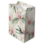 Sac Cadeau Moyen Jolies fleurs d'orchidées tropicales roses Shower  (Dos Angle)