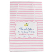 Sac Cadeau Moyen Jolies Remerciements de Mariage aux Citrons Rose C (Devant)