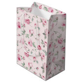 Sac Cadeau Moyen Jolies Roses Roses Fleurs Mariage (Dos Angle)