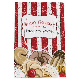 Sac Cadeau Moyen Jolis biscuits italiens de fêtes
