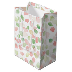 Sac Cadeau Moyen Jolis Pétales De Fleur De Menthe Rose Clair Annive