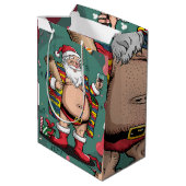 Sac Cadeau Moyen Jolly Happy Père Noël (Dos Angle)