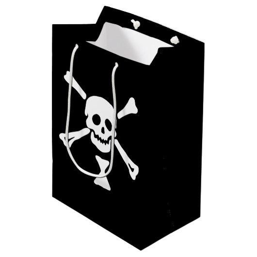 Sac Cadeau Moyen Jolly roger Drapeau Emanuel Wynne Pirate (Devant Angle)