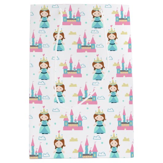 Sac Cadeau Moyen Jote Princess Pink Castle Anniversaire (Devant)