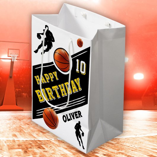 Sac Cadeau Moyen Joueur de basket-ball moderne Thème Anniversaire