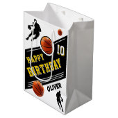 Sac Cadeau Moyen Joueur de basket-ball moderne Thème Anniversaire (Devant Angle)